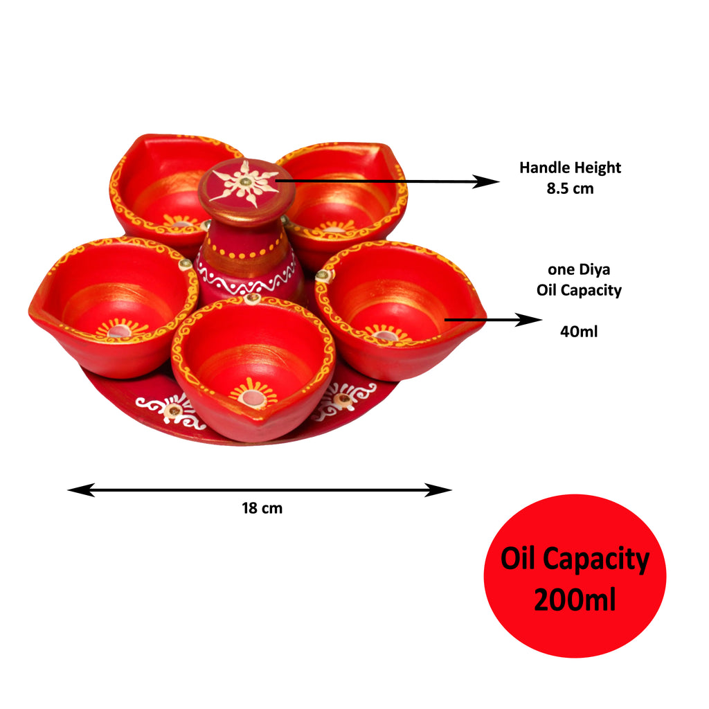 Panchmukhi diya- Five Face Diys Agal Oil Lamp