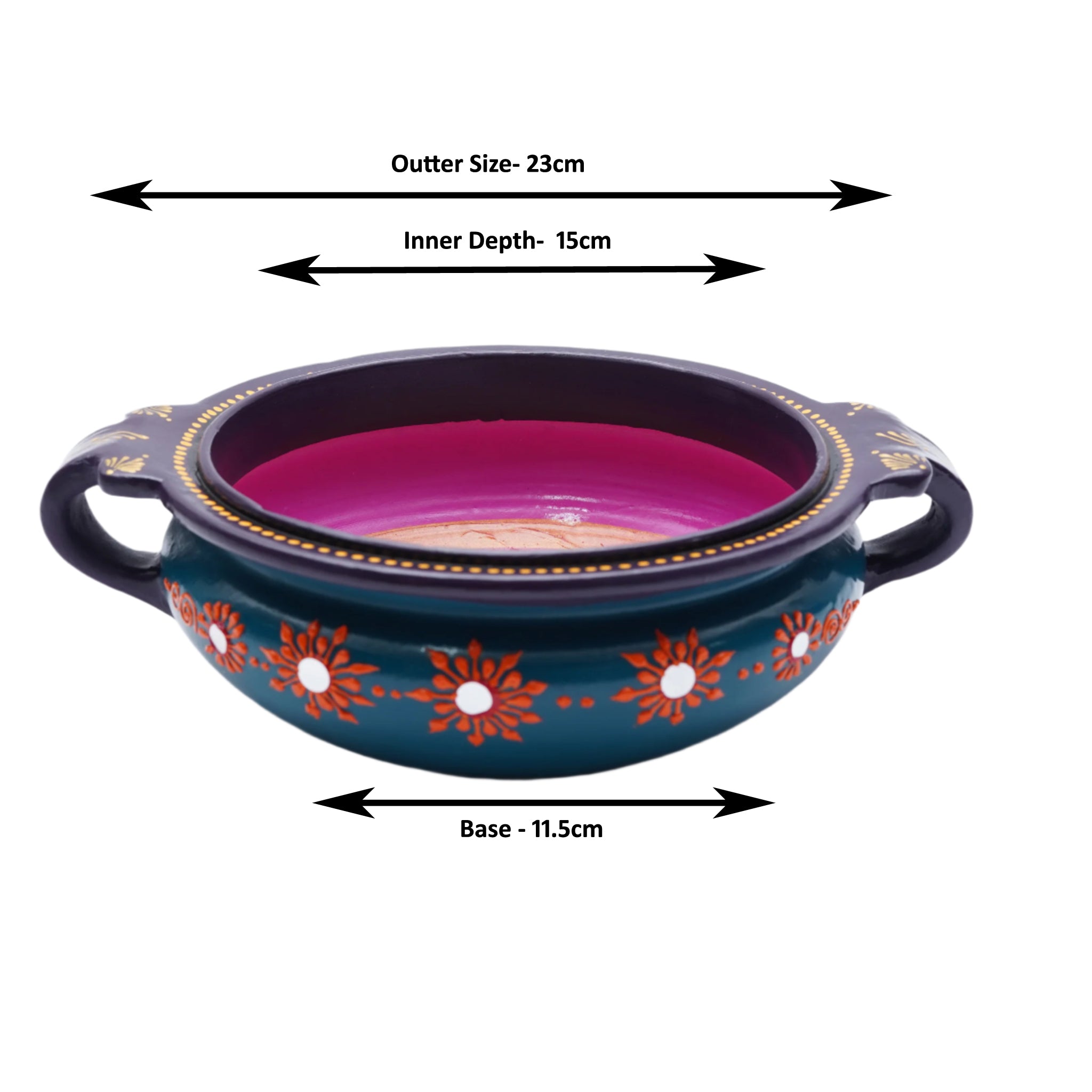 Decorative Handmade Flower Urli Bowl | Flower Pot - 600ml