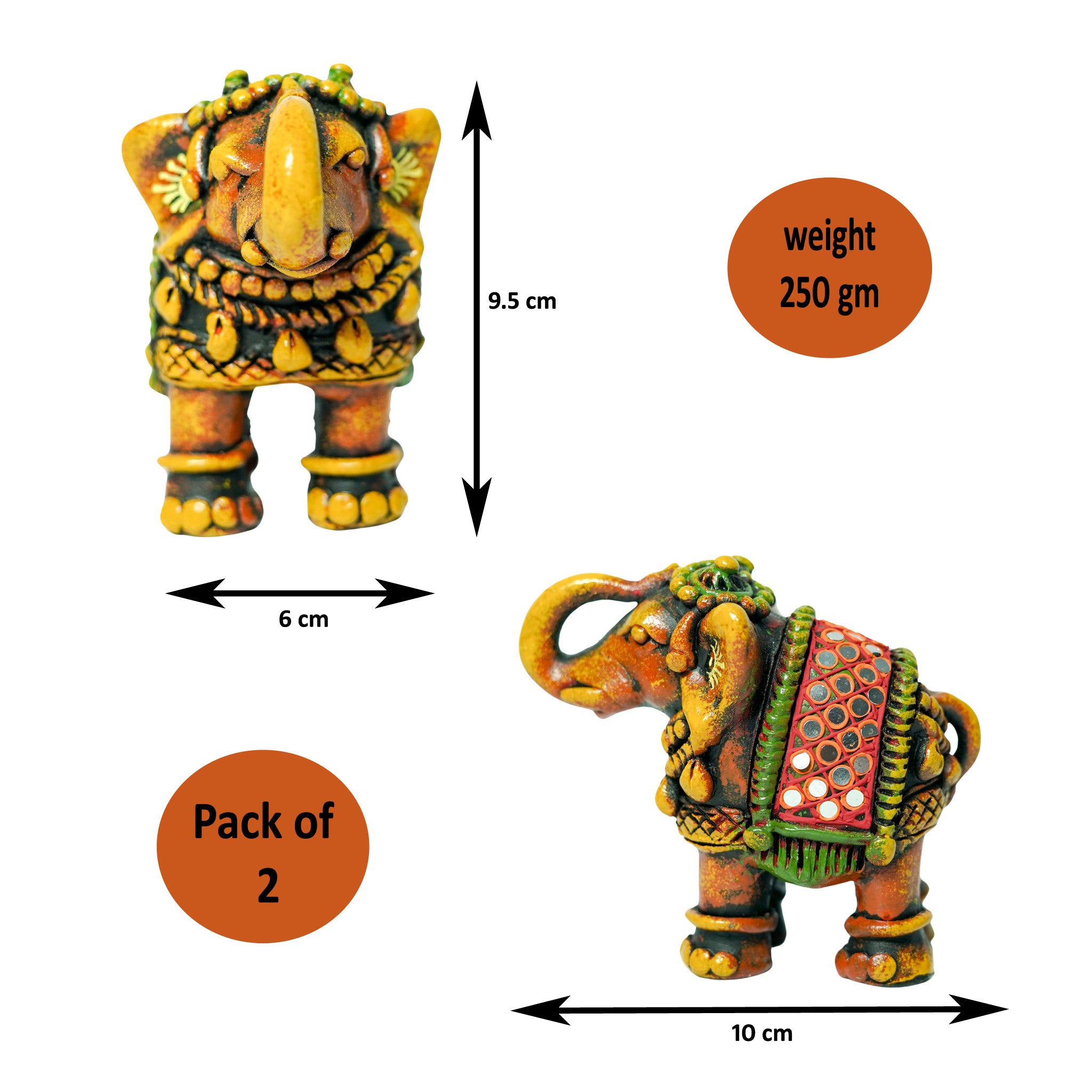 Decorative handmade Elephant Statue Set Of 2