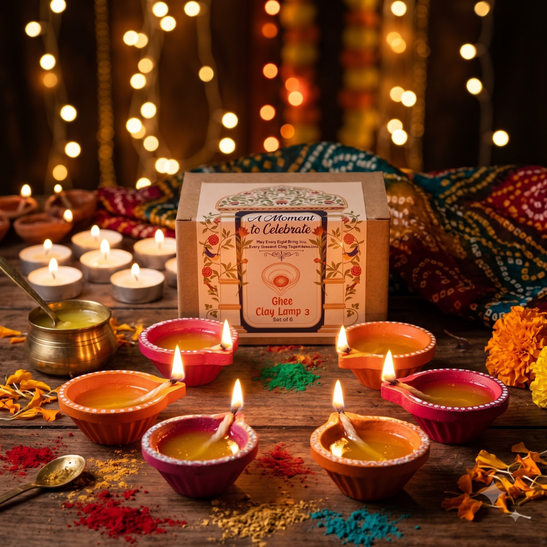 Golden Glow Agal/diya Gift Box – Set of 6 (medium)