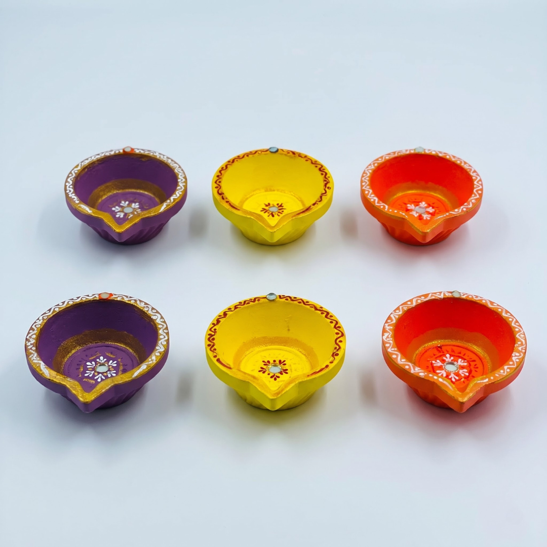 Golden Glow Agal/diya Gift Box – Set of 6 (big)