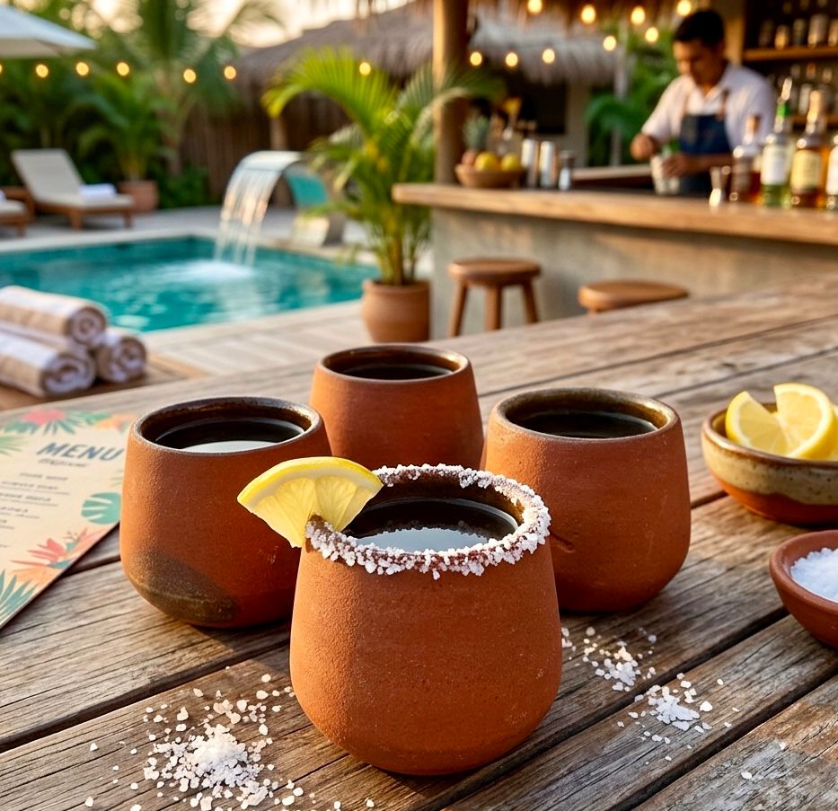 Artisan Terracotta Mini Cups - Cava Style Shot Set of 4