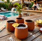 Artisan Terracotta Mini Cups - Cava Style Shot Set of 4